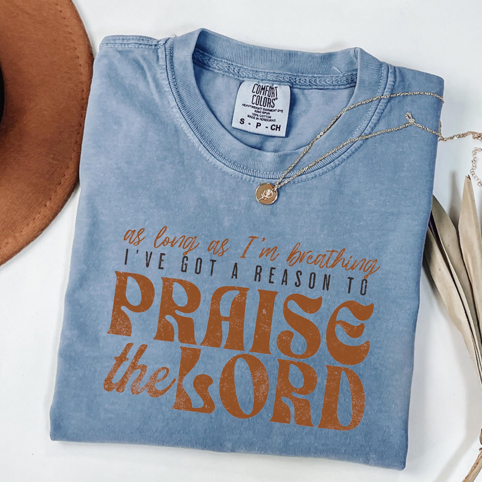 Comfort Colors® As Long As I'm Breathing I've Got a Reason to Praise Shirt, Praise the Lord Jesus Shirt, Christian Worship T Shirt, Retro Christian Shirt